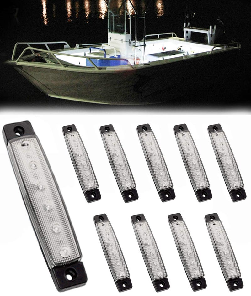 Shangyuan Marine Boat Lights, Utility Led Interior Lights For Boat Deck Courtesy Transom Cockpit Light, 12v Waterproof Marine Lighs For Yacht Fishing Pontoon Boat Sailboat Kayak Bass Boat, White,10PCS - Image 1
